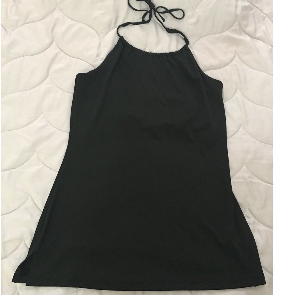 Liz Claiborne Black Halter Top with Tie String